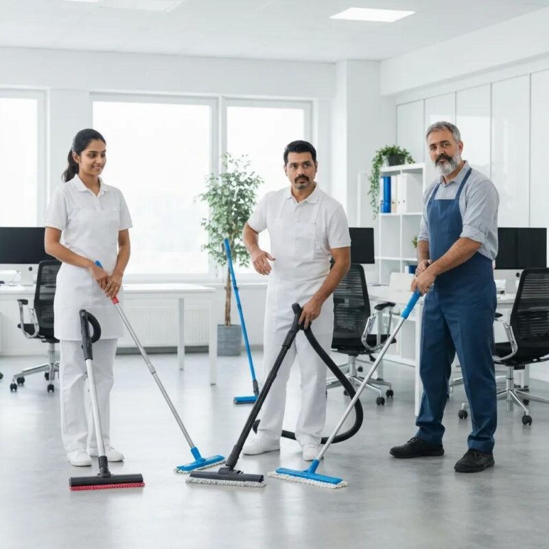 Professional cleaning team enhancing office productivity through effective cleaning services